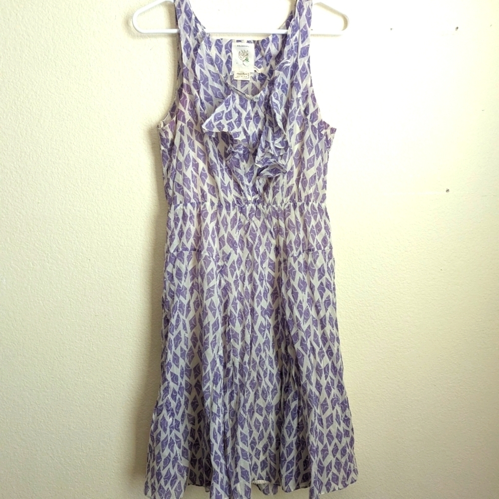 Anthropologie Lavender Printed Sleeveless Midi Dress - Picture 2 of 7